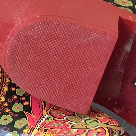 Nomad Yippy Low Women Western Rubber Rain Boots, Floral Paisley Red Soles Size 9 - Picture 4 of 6